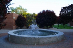 A plaza fountain