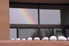 Rainbow reflected in a La Luz window